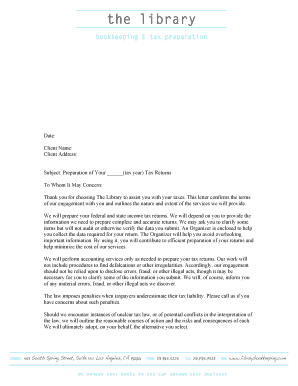 Tax Preparation Engagement Letter