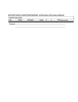 Patient Health History Questionnaire