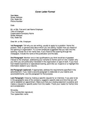 Cover Letter Format