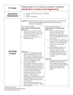 Science Inquiry and Laboratory Investigation Worksheet