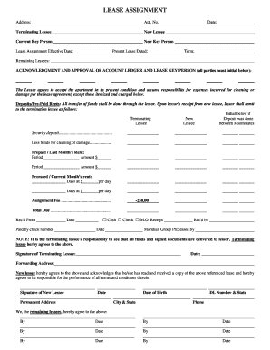 Lease Assignment Form