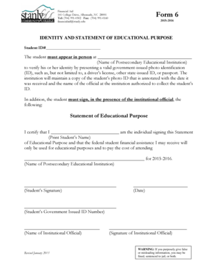 Financial Aid Form 6