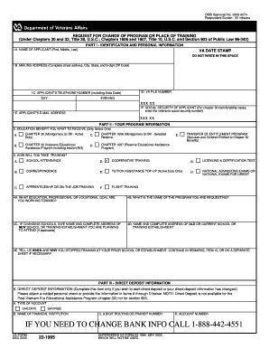Request for Change of Program or Place of Training