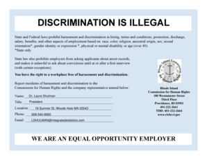 Employment Discrimination Policy Notice