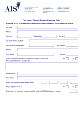 Fire, Impact, Storm & Tempest Insurance Claim