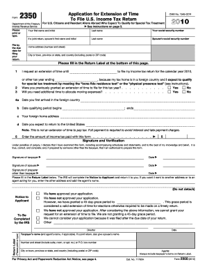 IRS Form 2350 Extension for US Citizens Abroad