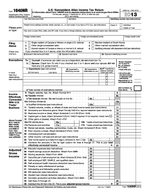 US Nonresident Alien Income Tax Return