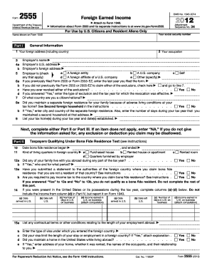 Form 2555 Foreign Earned Income