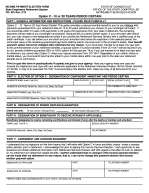 Connecticut Income Payment Election Form