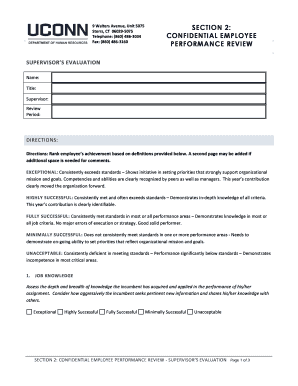 Confidential Employee Performance Review Form