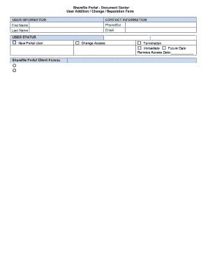 Client Portal User Access Form