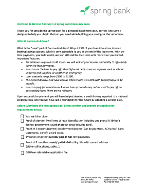 Borrow-And-Save Personal Installment Loan Application