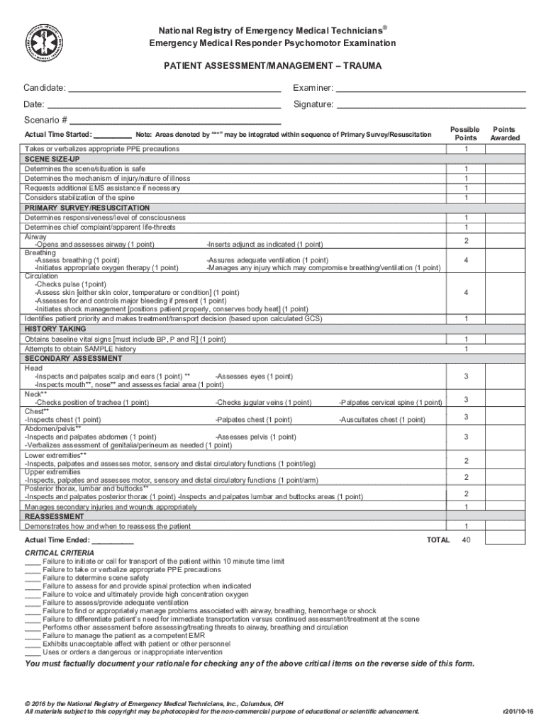 patient assessment emt Preview on Page 1