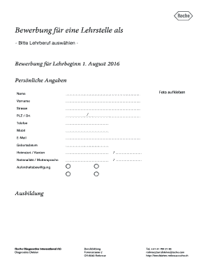 Bewerbung für eine Lehrstelle