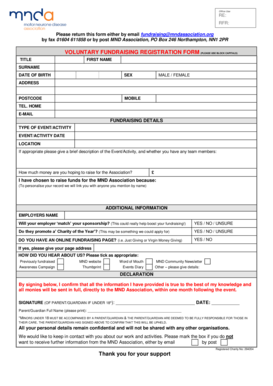 Voluntary Fundraising Registration Form