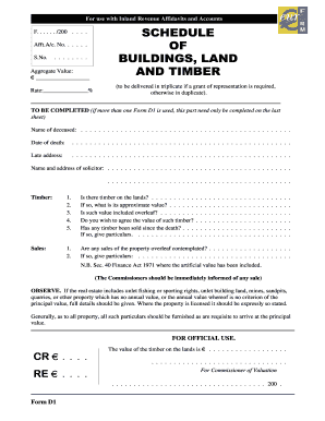 UK Form D1 Estate Valuation