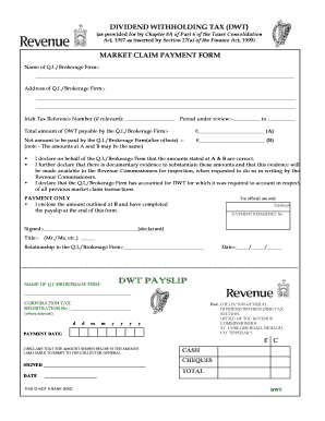 Dividend Withholding Tax Payment Form