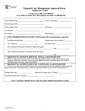 Targeted Case Management Approval Form