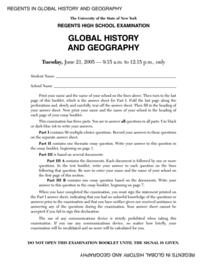 Regents Global History and Geography Exam
