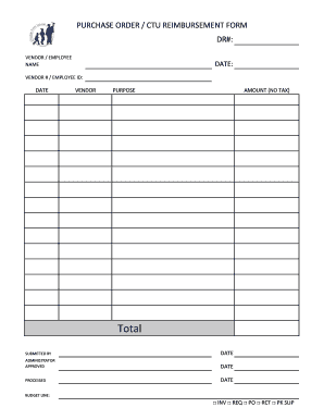 Reimbursement form template - PO CTU Reimbursement Form - OA Thorp Scholastic Academy - oathorpacademy