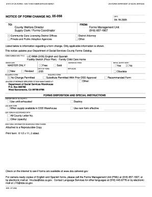 California Facility Sketch Form for Family Child Care Home