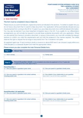 Tier 4 General Student Self-Assessment Form