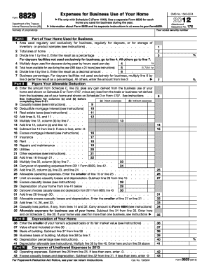 IRS Form 8829 Business Use of Home