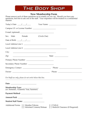 New Membership Form