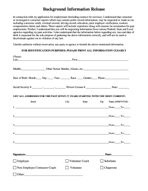 Background Information Release Form