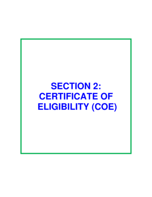Certificate of Eligibility for Migrant Education Program