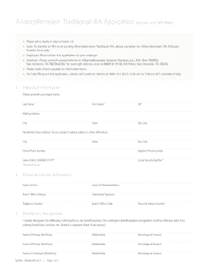 SEP IRA Application Form