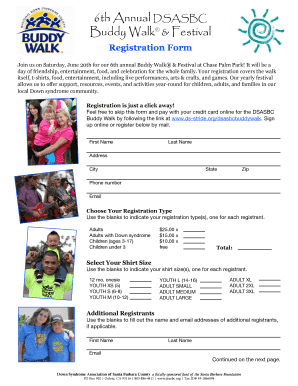 Buddy Walk Registration Form