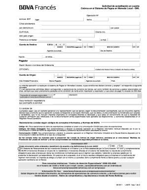 Solicitud de acreditación en cuenta
