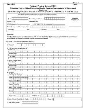 NPS Withdrawal Form for Government Employees