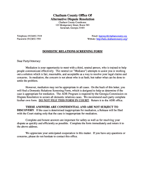 Domestic Relations Screening Form