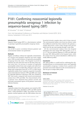 P181 Confirming nosocomial legionella pneumophila serogroup 1