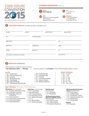 NSSGA 2015 Convention Registration Form