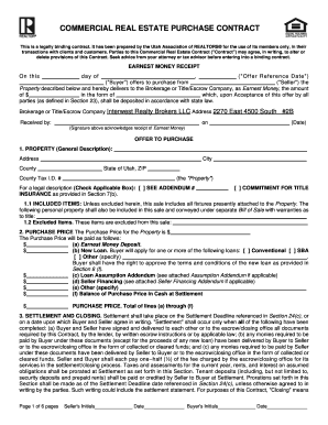 Utah Commercial Real Estate Purchase Contract