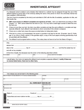DMV Inheritance Affidavit