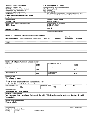 OSHA Material Safety Data Sheet