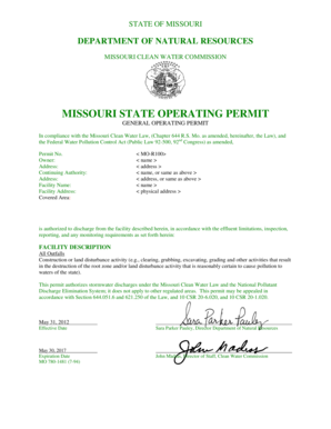 Missouri State Operating Permit