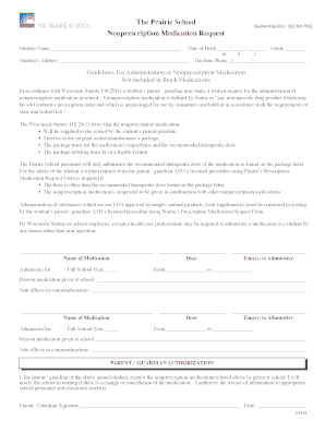 Nonprescription Medication Request Form