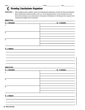 Drawing Conclusions Organizer