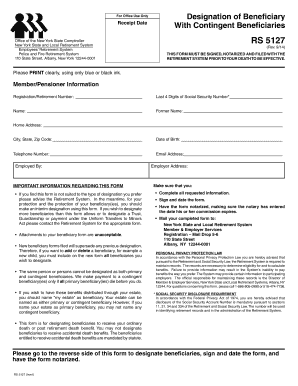 New York State Beneficiary Designation Form