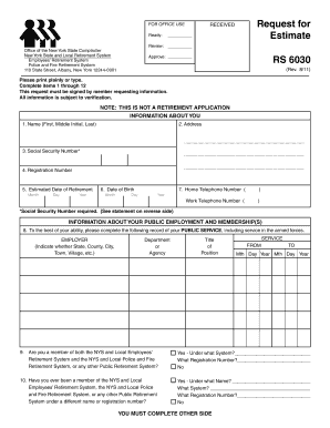 New York State Retirement System Information Request Form