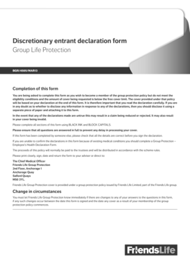 Discretionary Entrant Declaration Form