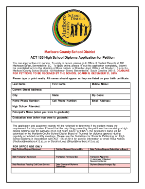 Pdf high school diploma - Marlboro County School District ACT 155 High School Diploma