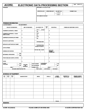 ACORD 148 Electronic Data Processing Application