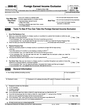 Form 2555-EZ Foreign Earned Income Exclusion