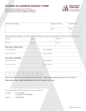 Change of Address Request Form
